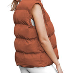 Nadorine Women Sleeveless Warm Jackets Casual Stand Collar Puffer Vest