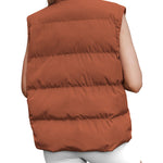 Nadorine Women Sleeveless Warm Jackets Casual Stand Collar Puffer Vest