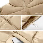 Nadorine Women Sleeveless Warm Jackets Casual Stand Collar Puffer Vest
