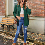 Nadorine Long Sleeve Plaid Shirt for Women Flannel Button Down Shirts