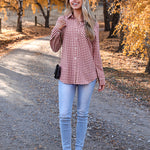 Nadorine Long Sleeve Plaid Shirt for Women Flannel Button Down Shirts