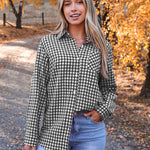 Nadorine Long Sleeve Plaid Shirt for Women Flannel Button Down Shirts