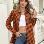 Nadorine Long Sleeve Plaid Shirt for Women Flannel Button Down Shirts