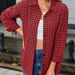 Nadorine Long Sleeve Plaid Shirt for Women Flannel Button Down Shirts