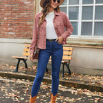 Zeagoo Womens Fashion Cropped Shackets Button Down Crop Jackets