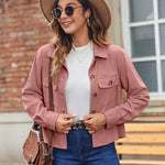 Zeagoo Womens Fashion Cropped Shackets Button Down Crop Jackets