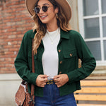 Zeagoo Womens Fashion Cropped Shackets Button Down Crop Jackets