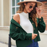 Zeagoo Womens Fashion Cropped Shackets Button Down Crop Jackets