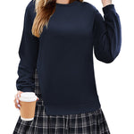 Nadorine Women Oversized Sweatshirt Plaid Patchwork Dress
