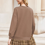 Nadorine Women Oversized Sweatshirt Plaid Patchwork Dress