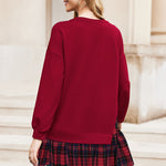 Nadorine Women Oversized Sweatshirt Plaid Patchwork Dress