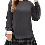 Nadorine Women Oversized Sweatshirt Plaid Patchwork Dress