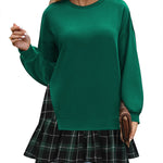 Nadorine Women Oversized Sweatshirt Plaid Patchwork Dress
