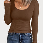 Nadorine Women's Ribbed Long Sleeve T-Shirts