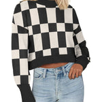 Zeagoo Womens 2024 Fall Crewneck Cropped Sweater