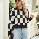 Zeagoo Womens 2024 Fall Crewneck Cropped Sweater