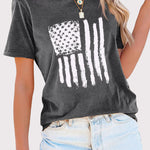 Nadorine American Flag Shirts Short Sleeve Patriotic Shirt