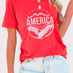 Nadorine American Flag Shirts Short Sleeve Patriotic Shirt