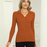 Zeagoo Womens Sweater Long Sleeve V Neck Ribbed Knit Tops