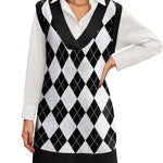 Nadorine Women's Oversized Sweater Vest Dress V Neck Knit Pullover