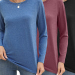 Nadorine 3 Pack Long Sleeve Shirts for Women Loose Fit Basic Tee Tops