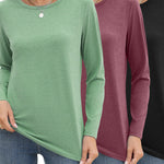 Nadorine 3 Pack Long Sleeve Shirts for Women Loose Fit Basic Tee Tops