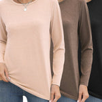 Nadorine 3 Pack Long Sleeve Shirts for Women Loose Fit Basic Tee Tops