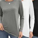 Nadorine 3 Pack Long Sleeve Shirts for Women Loose Fit Basic Tee Tops