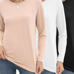 Nadorine 3 Pack Long Sleeve Shirts for Women Loose Fit Basic Tee Tops
