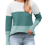 Nadorine Women's Long Sleeve Sweater Casual Ribbed Knit Pullover