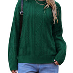 Nadorine Women's Crew Neck Cable Knit Pullover Sweater