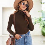 Zeagoo Women's Turtleneck Shirts Ribbed Pullover Sweater