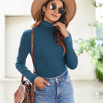 Zeagoo Women's Turtleneck Shirts Ribbed Pullover Sweater