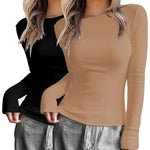 Zeagoo Womens Thermal Long Sleeve Shirts Stretch Crewneck T-Shirt