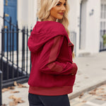 Zeagoo Womens Corduroy Knit Hoodies Zip Up Shirt Jacket