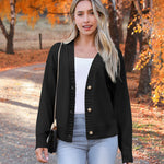 Nadorine Women's Cropped Cardigan 2024 Fall Button Sweaters