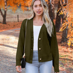 Nadorine Women's Cropped Cardigan 2024 Fall Button Sweaters
