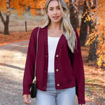 Nadorine Women's Cropped Cardigan 2024 Fall Button Sweaters