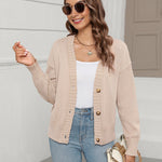 Nadorine Women's Cropped Cardigan 2024 Fall Button Sweaters