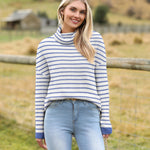 Zeagoo Womens Turtleneck Sweaters Color Block Cozy Knit Pullover