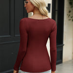 Nadorine Sweaters for Women Long Sleeve V Neck Ribbed Knit Tops