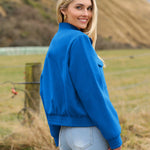 Zeagoo Womens Cropped Jacket Stand Collar Long Sleeve Zip Up Shackets