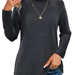 Nadorine Women's Knit Blouse Soft Long Sleeve Shirt Tops