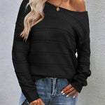 Zeagoo Womens Sweaters Cute Long Sleeve Off The Shoulder Tops