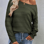 Zeagoo Womens Sweaters Cute Long Sleeve Off The Shoulder Tops