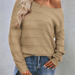 Zeagoo Womens Sweaters Cute Long Sleeve Off The Shoulder Tops