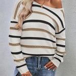 Zeagoo Womens Sweaters Cute Long Sleeve Off The Shoulder Tops