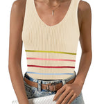 Zeagoo Womens Ribbed Tank Tops V Neck Slim Fit Knit Basic Tee