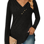 Nadorine Women's Casual Tunic Tops Long Sleeve Shirts