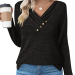 Nadorine Women's Casual Tunic Tops Long Sleeve Shirts